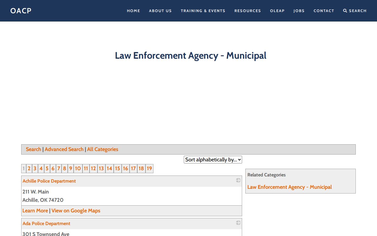 Osage County Hominy Police Department official-directory arrest-record contact listing